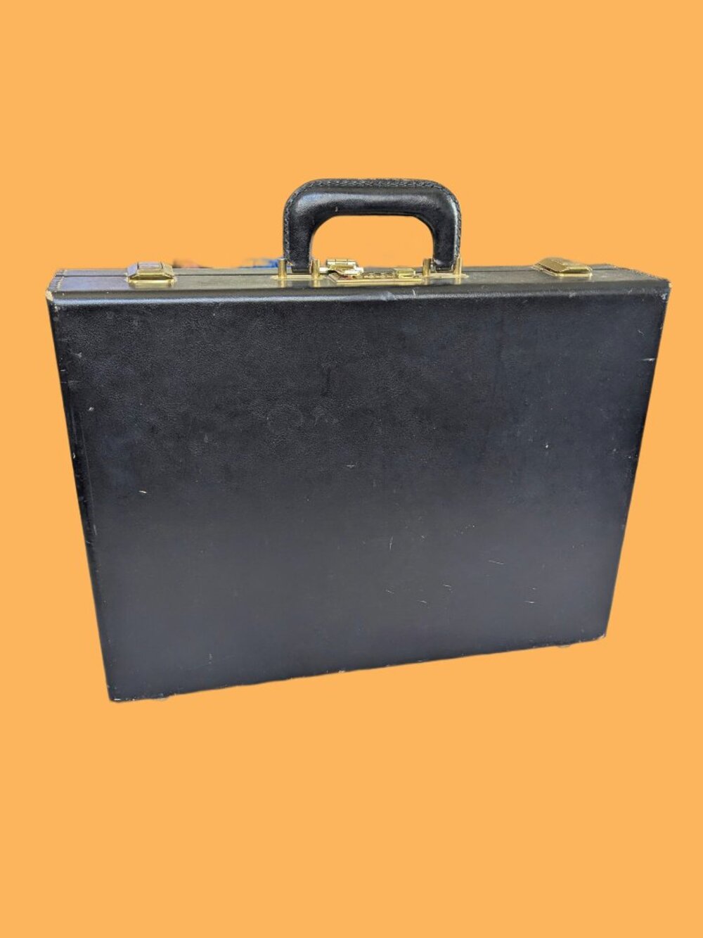 Vintage Genuine Leather Cowhide Combo Locking Briefcase